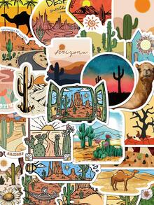 50pcs Desert Camel Stickers For Refrigerator, Luggage, Skateboard, Phone Case, Guitar, Scrapbook, Helmet, DIY Decoration, Card Sealing