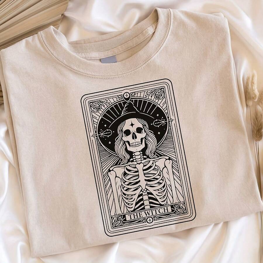 La Misa De La Rta Del Tarot De La Bruja, La Misa Del Esqueleto De La Rta Del Tarot, La Misa Drtida De La Bruja, La Mia De La Brujería, La Mia De Las Vibraciones De La Bruja, La Mia De La Bruja De Halloween3193220g Ft Slub Cotton, Loose Shoulder T-Shirt. Full-Page Retro Silkscreen Illustration Of A Dog's Head With All Rts Of Funny Expressions And S-Depreting Slogans. Printing With - Mucilage, Full Color And Texture. Hem Side Pocket, Convenient D Pocket Cool Or Warm Ds. All Area Dprinted Pet Name On Left Cuff. Matching With The Theme Of Fun Pet Collars Listed. "Pet Owners Don't Have The Same Sense Of Humor, But T-Shirts Do!" For The Fun-Loving At Pet Parties. - 白色 - 查看 1