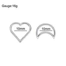 2 Pcs Daith Piercing Jewelry Hypoallergenic CZ Heart Cartilage Earring 18K Gold Plating Water Droplet Septum Ring 316L Stainless Steel Moon Helix Earring For Women
