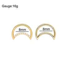 2 Pcs Daith Piercing Jewelry Hypoallergenic CZ Heart Cartilage Earring 18K Gold Plating Water Droplet Septum Ring 316L Stainless Steel Moon Helix Earring For Women