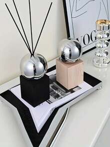 1 Set eleganter kugelförmiger Diffuser aus Edelstahl - ohne Beleuchtung, geruchlos, perfekt für Heim- und Hoteldekoration, Innenbereich, ästhetischer Mittelpunkt | minimalistisches Design | reflektierende Oberfläche - Verschiedenfarbig - Übersicht 2