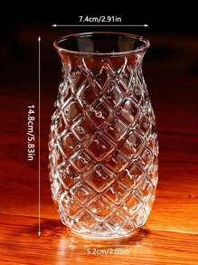 1 Pieza, Vaso de Cóctel de Piña, Vaso de Cristal, Vaso de Cristal Transparente Tallado de Forma Creativa, Vaso de Cóctel de Bar, Vaso de Bebida de Vidrio con Pajita, Taza de Café, Jugo y Leche Reutilizable de Alta Calidad - Perfecto para el Hogar, Oficina, Playa, Diversas Reuniones, Bares y Barcos, Copa de Champán, Vaso para Máquina de Helados, Día del Maestro, Halloween, Vuelta al Colegio, Regalos de Campamento de Verano, Artículos Esenciales para el Inicio del Curso Escolar