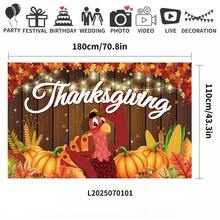 Thanksgiving Banner - Joyful Thanksgiving Decor With Pumpkins, Harvest Themed Home Garden Party Backdrop, Easy Hanging Design, Durable Polyester Fabric, High Quality Printing, Essential For Home Celebration, Cheerful Turkey Pattern