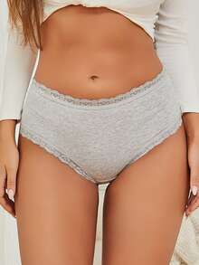 10pcs Ladies Multi-Color Cotton Lace Splicing Mature Charm Comfortable Breathable Low Waist Sexy Panties Ladies Underwear - 彩色 - 查看 7