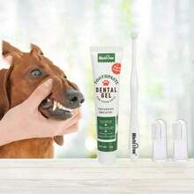 1 pieza Cepillo dental de dedo para mascotas, cepillo de dientes de silicona para mascotas, set de cepillo de dedo para perros y gatos, tamaño pequeño adecuado para la limpieza dental de perros y gatos - transparente - Ver 6