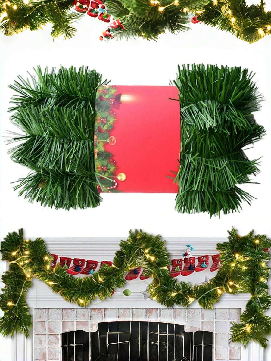 15 mètres Guirlande pour décorations de Noël - Décoration de fête verte douce non éclairée pour une utilisation intérieure ou extérieure - Verdure artificielle de haute qualité pour la maison et le jardin, ou décorations de mariage et de fête, décorations de Noël, décorations de sapin de Noël, décoration d'escalier, couronne, Noël, décoration de Noël pour la maison