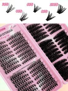 Set de 3 piezas: 1 caja de pestañas postizas negras y 1 pegamento para pestañas de doble cara y una pinza para cejas en ángulo rosa, pestañas falsas VBS30D/40D D/100A/100D, 32 hebras de pestañas cuadradas en caja, psemiles largos y definidos con tallos suaves y finos, 5ml + 2 súper fuerte, pegamento de cejas 2 en 1, adecuado para maquillaje diario/fiesta, edición limitada para fiestas y artículos de maquillaje