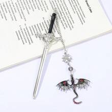 1/5PCS Fantasy 4th Wing Dragon Metal Bookmarks Dragon Themed Party Favors For Dragon Lovers Book Fans Reading Accessories Fantasy Gifts For Fiction Fans Freshman Week Opening Season Gifts Study Stationery - one-size - View 9