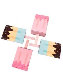 KEXINGYIYI 1/10pcs Ice Cream Shape Gift Boxes, Suitable For Gift Packaging Birthday Wedding Party Favors - Multicolor - View 3