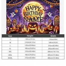 1 Striscione personalizzabile con nome per festa di Ognissanti, sfondo fotografico per festa di compleanno di Ognissanti, striscione con testo personalizzato, decorazione da tavolo per torta, da parete domestica o all'esterno