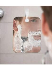 Acrylic Bathroom Mirror With Hook, Anti-Fog Polished Surface, Wall Bracket, Plastic Frame, Men's Shaving Anti-Fog, Tear Off The Protective Film Before Use, Home Mirror Sticker, Removable