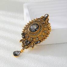 1 件优质水钻镶嵌复古宫廷风格锌合金胸针，时尚适合连衣裙、西装、背包、帽子，适合宴会、婚礼、派对、DIY 配饰学校