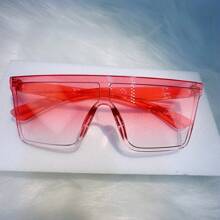 1pc/3pcs Frameless Plastic Glasses With Gradient Lens, Showcasing Personalized Style, Perfectly Fit For Women's Daily Wear, Hiking, Summer, Back To School, Tropical Beach Vacation, Suitable For All Face Shapes Shield Shape Women Fashion Glasses Shades