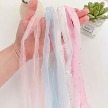 1pc Fashionable Colorful Crinkled Chiffon Data Cable Protector Sleeve With Rhinestones, Compatible With Apple Type-C & Android Cables Nan Charger Accessories Phone Accessories - Multicolor - View 9