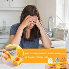 1/3/5 قطعة ألعاب سكويشي فوفو عشوائية الألوان، لعبة ضغط الفأر الجبن لتخفيف التوتر، لعبة فأر الجبن المطاطية، ألعاب حسية ممتعة، ألعاب جميلة بشكل الجبن لتخفيف التوتر للأطفال والبالغين - متعدد الألوان - مشاهدة 8