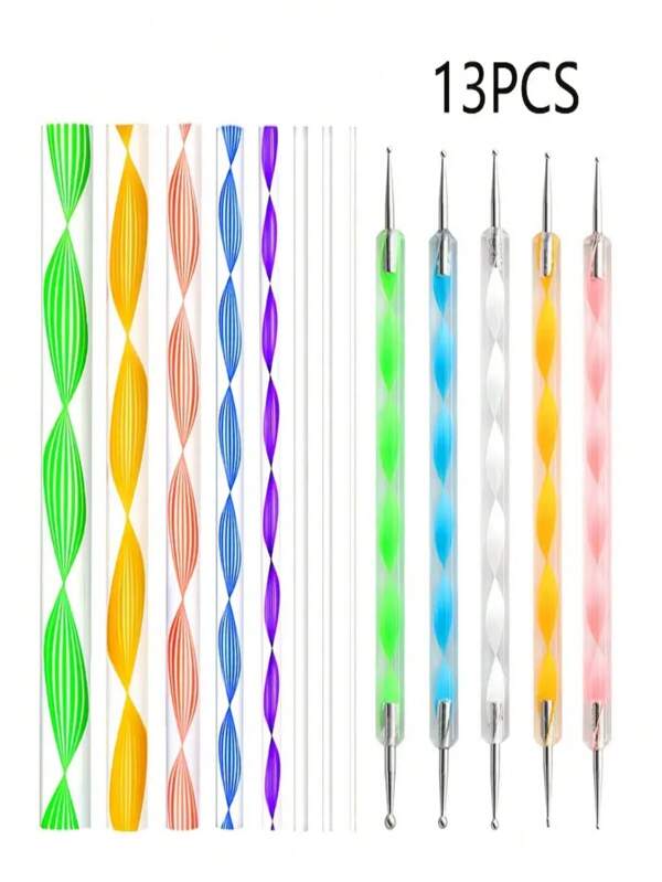 Set de 13 bolígrafos de puntillismo mandala, herramientas de puntillismo de acrílico, bolígrafos de estilo manual con punta redonda para pintura en piedras, cerámica, alfarería y decoración de graffiti, accesorios de manualidades sin cargo, útiles escolares, de vuelta a la escuela