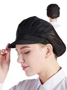 1/2顶男女通用防静电防油厨师帽，适用于厨房、面包房、餐厅、工厂、食堂