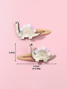 2 chiếc kẹp tóc hình khủng long, thích hợp để trang trí kiểu tóc hàng ngày cho bé gái. - khủng long - Xem 12