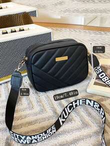 Fashionable Versatile Casual Minimalist Crossbody Shoulder Bag - Black - View 6