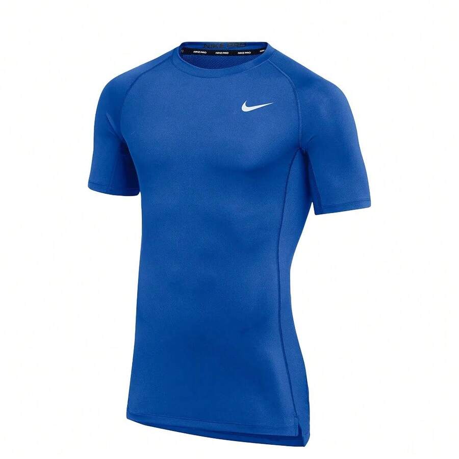 Nike Mens Pro Fitted Compression Short Sleeve Training Tee Shirt - Royal - 查看 1