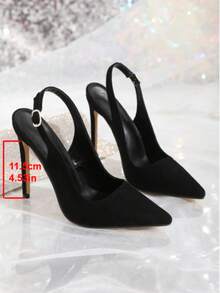 Ladies' Solid Color Sexy Summer High-Heeled Sandals - màu đen - Xem 7