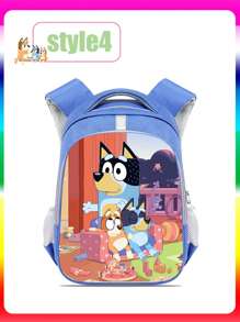 Bluey حقيبة ظهر بلوي، حقيبة مدرسية كرتونية سعة كبيرة، حقيبة مدرسية خفيفة الوزن وعادية