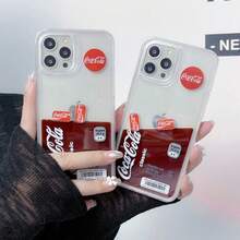 Funda de lujo para iPhone carcasa rígida CocaCola edición limitada diseño exclusivo protección total teléfonos Apple modelos compatibles case premium - transparente - Ver 2