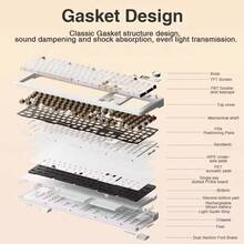 AULA F108pro Customized Mechanical Keyboard Three-Mode Bluetooth /2.4G/ Wired, Customizable Full-Key Hot-Swappable Pad Structure RGB Backlit Gaming Keyboard