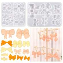 Moule en résine pour accessoires de nœud DIY, boucles d'oreilles à fleurs et nœuds, moule en silicone pour pendentif - Blanc - Voir 2