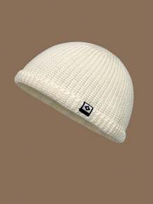 1 Stück Herren gestrickte Mütze mit Buchstickerei, lässige Streetwear Beanie Mütze