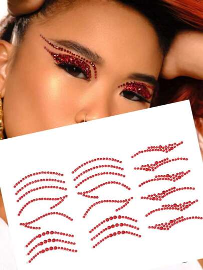 Gesichtsdekor: Musikfestival Glitzer-Eyeliner Aufkleber, Retro Stil Kostüm-Make-up, Glitzer Körperkunst, Accessoires, temporäre Tattoos. Halloween Kostümdekoration, Augenwinkel Dekoration