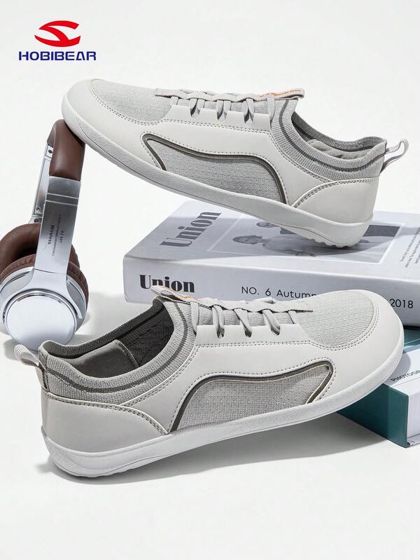 HOBIBEAR Men's Barefoot Wide Toe Box Slip-On Shoes, Comfortable Breathable Fashion Casual Soft Sole Sneakers