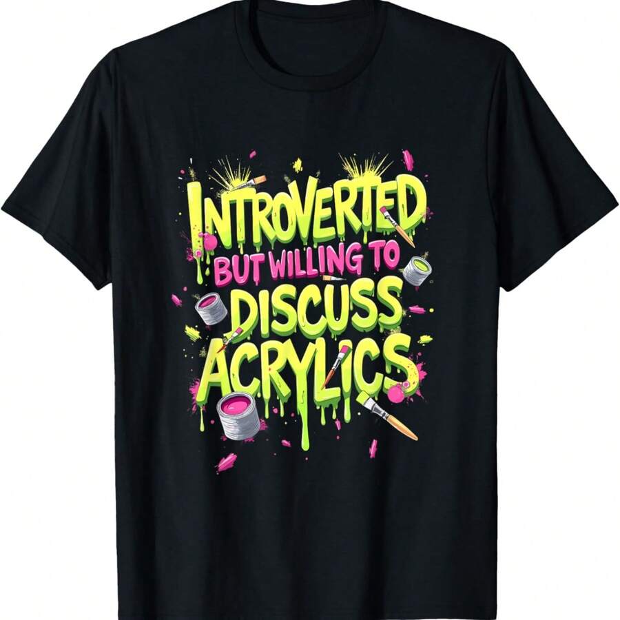 Introverted Graffiti Art Lover T-Shirt - 黑色6 - 查看 1