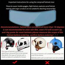 6/4/2/1片装摩托车头盔防雾防雨膜，通用头盔镜片防雾贴片，耐用PET纳米涂层，视野清晰，骑行配件 - 彩色 - 查看 3