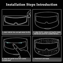 6/4/2/1片装摩托车头盔防雾防雨膜，通用头盔镜片防雾贴片，耐用PET纳米涂层，视野清晰，骑行配件 - 彩色 - 查看 10