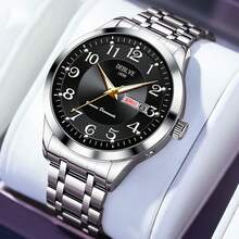 Mens Automatic Watch Mechanical Luxury Dress Watch Moon Phase Day Date Watch Gift,Men's Fashion  Watch - 樣式 3 - 查看 3