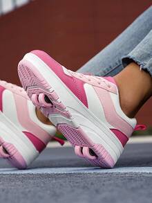 “青少年多功能粉色轮滑鞋——可在海外步行和滑冰之间无缝切换” - 粉色 - 查看 4