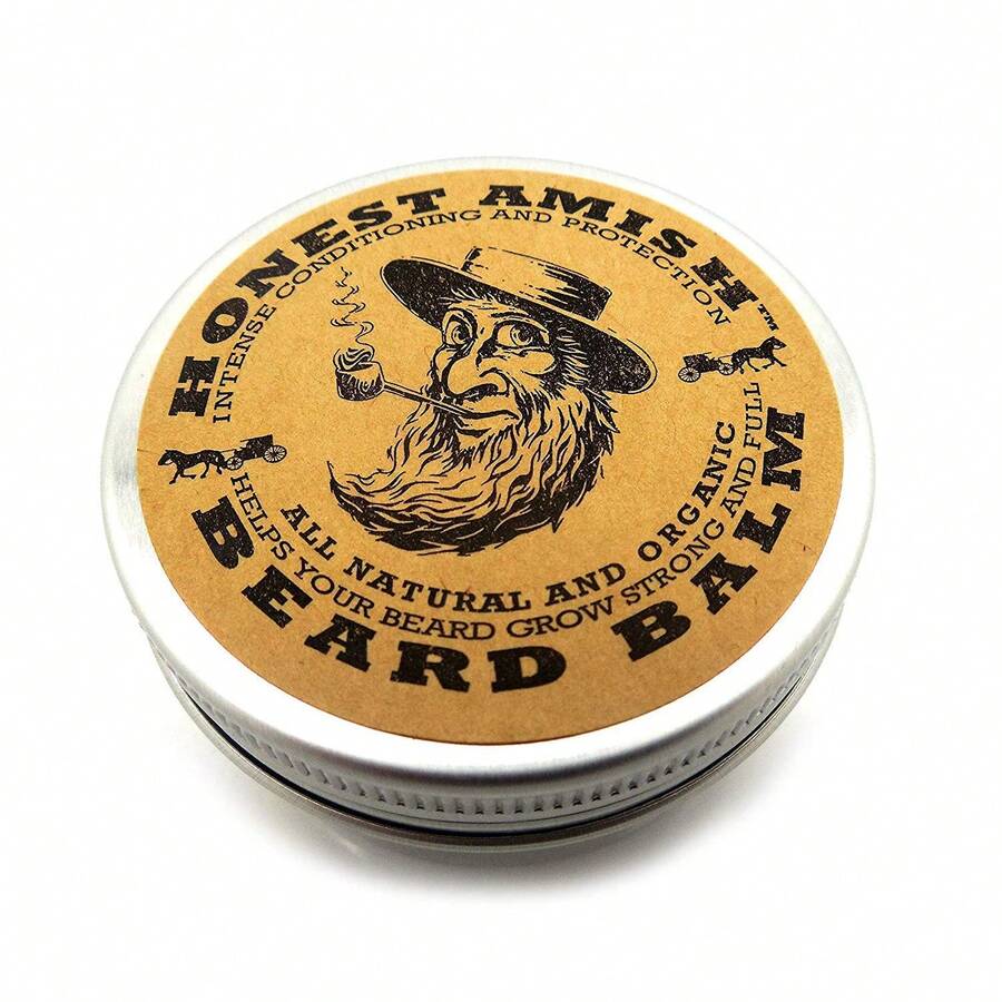 Honest Amish Beard Balm Leave-In Conditioner - Made With Only Natural And Organic Ingredients - 2 Ounce Tin - 1 - 查看 1