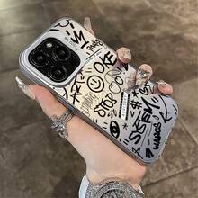 1 件时尚路标和涂鸦字母全身保护防摔手机壳，加厚防滑保护套适用于 iPhone11 12 13 14 11Promax 12Promax 13Promax 14Promax XR 15 15PRO 15PROMAX、GalaxyS20/S21/S22/S23/S24/S25/S24FE/S24Ultra/S25Ultra - 路牌塗鴉字母 - 查看 2
