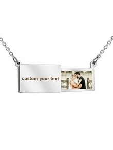 1 Pc Custom Pictures Photo Camera Necklace Personalized Pictures Photo Pet Pictures Letter Sentence Poem Number Logo Sign Can Open Mini Camera Page Memorial Pendant Stainless Steel Jewelry Pendant For Women Chain Birthday Gift Valentine's Day Gift Christmas Gift