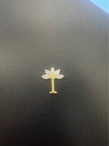 1 pieza Pendientes de aro de acero quirúrgico ASTM F136 con rosca interna y circonita cúbica, para perforaciones de labio, concha y hélice vertical de 16G