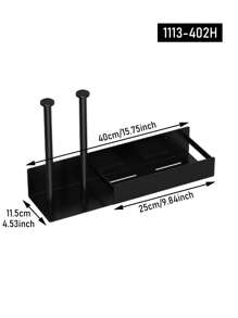 1/2pcs Magnetic Tissue Paper Holder, Self-Adhesive Base Suitable For Refrigerator, Washing Machine And Microwave, Saves Space, Easy Detachable And Installable, Kitchen & Bathroom Accessory