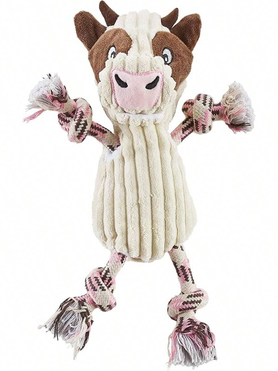 Outward Hound Ranch Roperz Cow Plush Squeaky Dog Toy - 牧場羅珀茲牛 - 查看 1