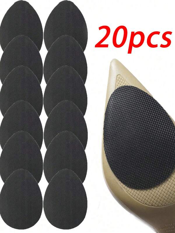 20 Pcs High Heels Non-Slip Pads Self Adhesive Rubber Sole Forefoot Rubber Pads Mute Shoe Inserts