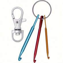Mini Crochet With Keychain And Swivel Hook Aluminum Knitting Needle Tool For Yarn Knitting And Sewing, Perfect For Professionals Or Beginners