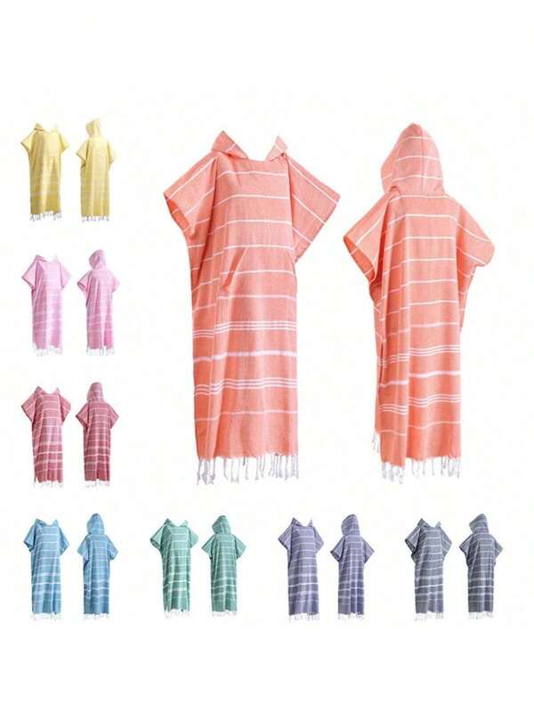 1 peça de poncho/roupão de praia grande, grosso e quente, toalha de praia turca com capuz, feita de fibra supermacia que não retém areia