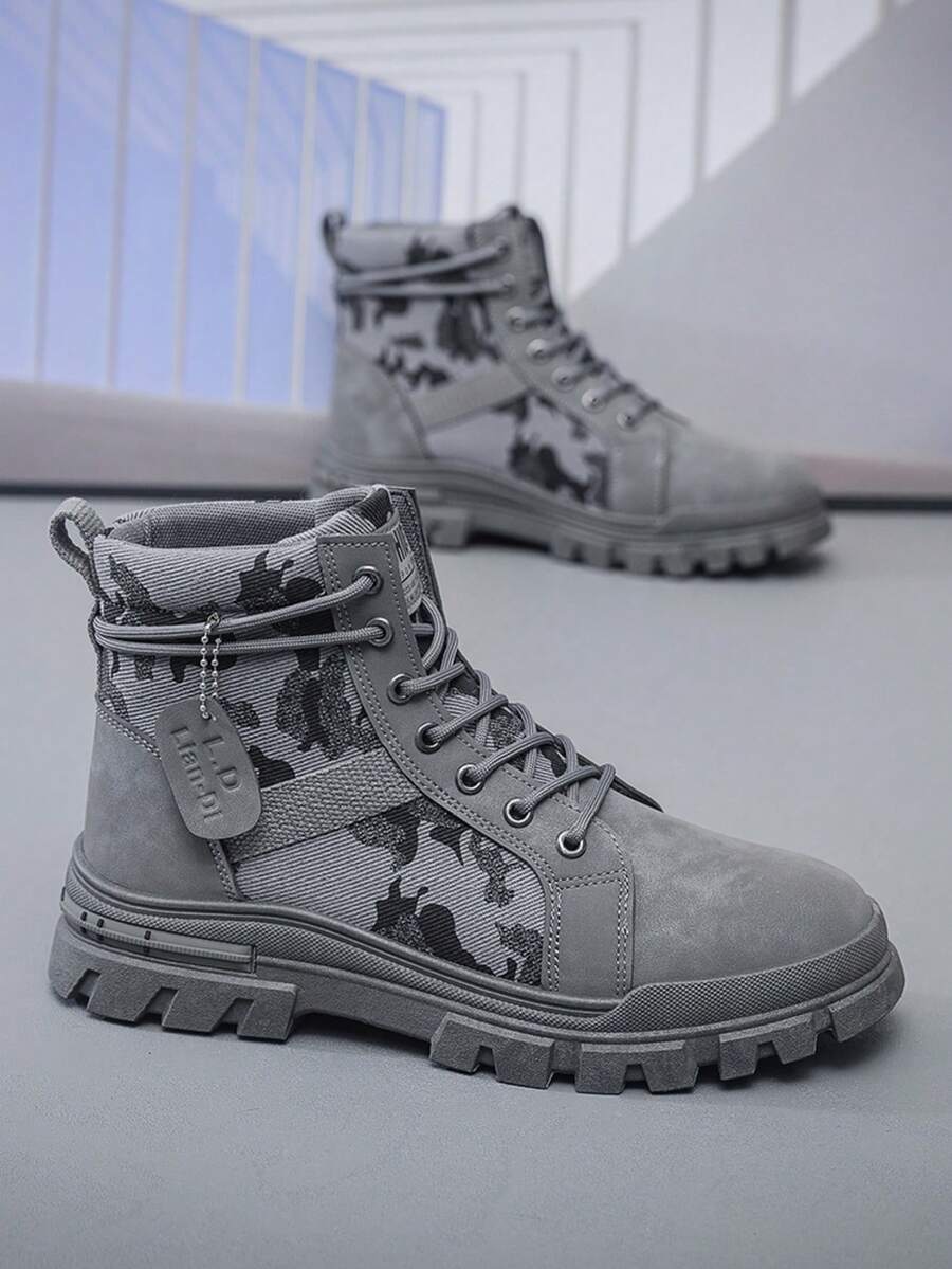 Teens/Adults All-Season Plus Size Boots, Unisex, British Style, Climbing, Travel, Anti-Slip, Durable, Thick Sole, Outdoor Casual Work Leather Boots