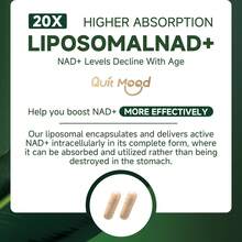 Quitmood NR1000 With CQ10 - Extra Strength NMN Alternative Liposomal, Nicotinamide Riboside, Resveratrol, Quercetin - Nad Supplement For Skin Aging Support, Energy And Focus - 90 Capsules - 1 gói - Xem 5