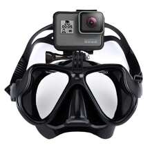 JoyMaySun Máscara Subacuática Profesional Cámara Máscara de Buceo Gafas de Natación Snorkel Buceo Soporte de Cámara Para GoPro - Negro - Ver 1