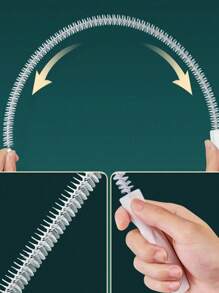 1pc Flexible Drain Cleaning Brush, Flexible Pipe Drain Brush, Flexible Sink & Drain Cleaning Brush, Drainage Cleaning Equipment, Bathroom Accessory Drain Unclogging Tool, Sink Overflow Cleaning Brush, Household Drain Hair Catcher, Sewer Dredge Hair Clog Remover,
